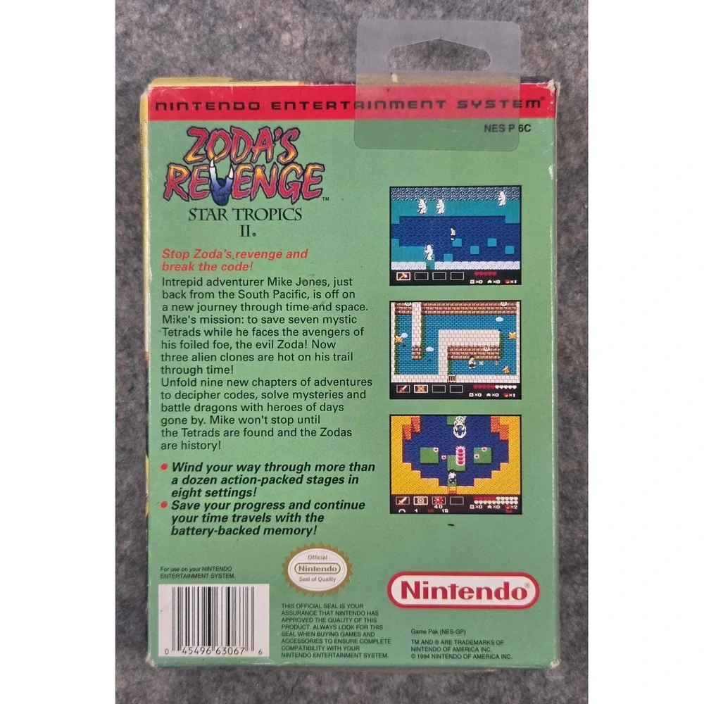 Zoda's Revenge Star Tropics II Nintendo NES Game CIB Box Manual NES-6C-USA